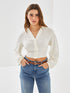 LC Waikiki V Neck Plain Dobby Women's Blouse